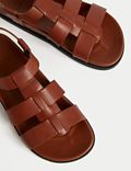 Leather Ankle Strap Footbed Sandals