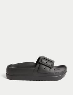 Buckle Flatform Sliders