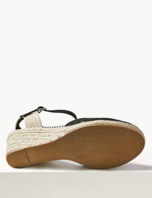 Wide fit discount black espadrille wedges