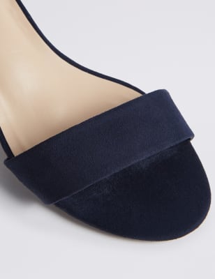 Navy block heel online sandals