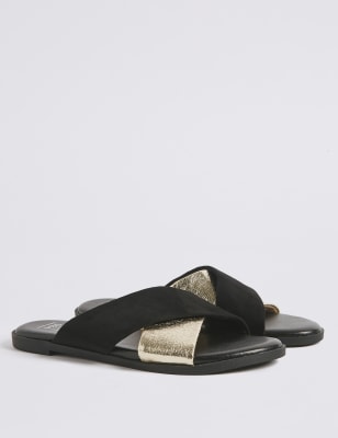 extra wide slide sandals