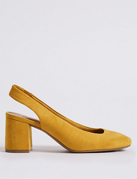 Wide Fit Block Heel Slingback Court Shoes | M&S Collection | M&S