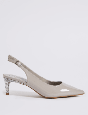 wide fit white kitten heels