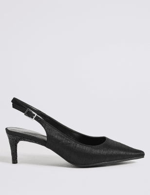 Wide Fit Kitten Heel Slingback Court Shoes | M&S Collection | M&S