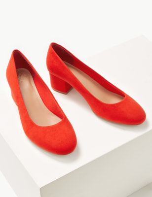 Red block best sale heel shoes