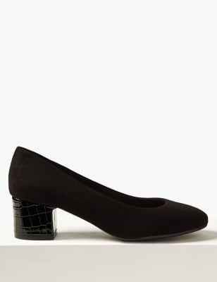 Wide Fit Block Heel Court Shoes - AU