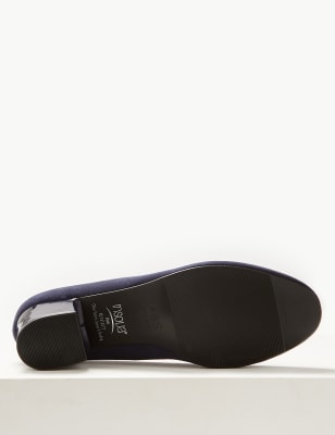 grey wide fit block heels