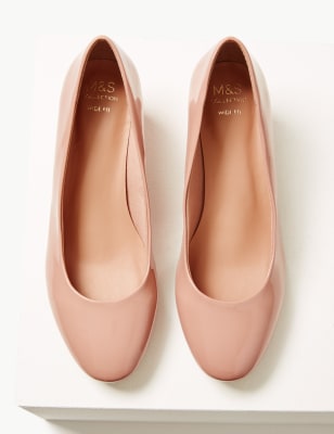 Wide fit cheap nude court shoes