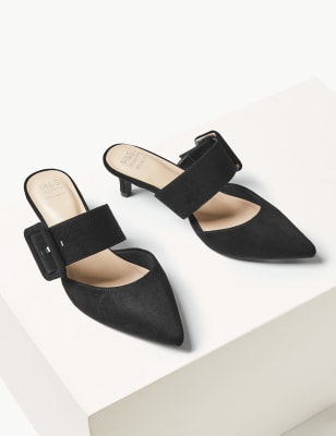 Extra Wide Fit Kitten Heel Mule Shoes