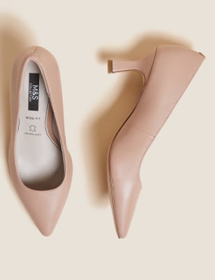 

Womens M&S Collection Lederschuhe mit weiter Fußbreite und kleinem Absatz - Porcelain, Porcelain