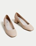 Wide Fit Block Heel Square Toe Shoes