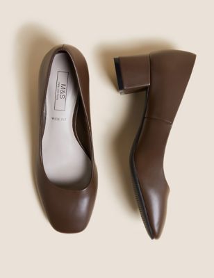 

Womens M&S Collection Wide Fit Block Heel Square Toe Shoes - Rich Quartz, Rich Quartz