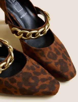 Leopard print heels wide on sale fit