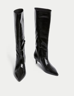 Kitten Heel Pointed Toe Knee High Boots 1 of 6