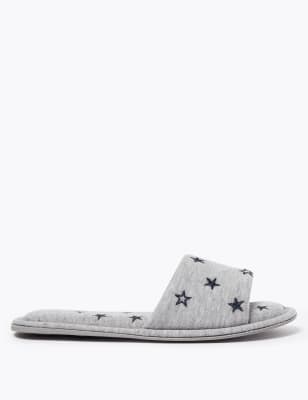 Star Print Open Toe Mule Slippers | M\u0026S 