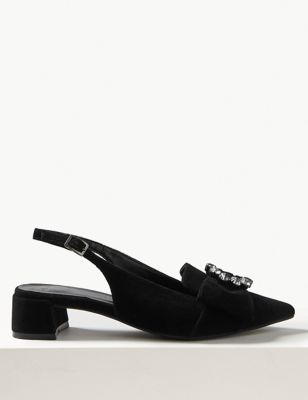 Jewel Block Heel Slingback Court Shoes | M&S Collection | M&S