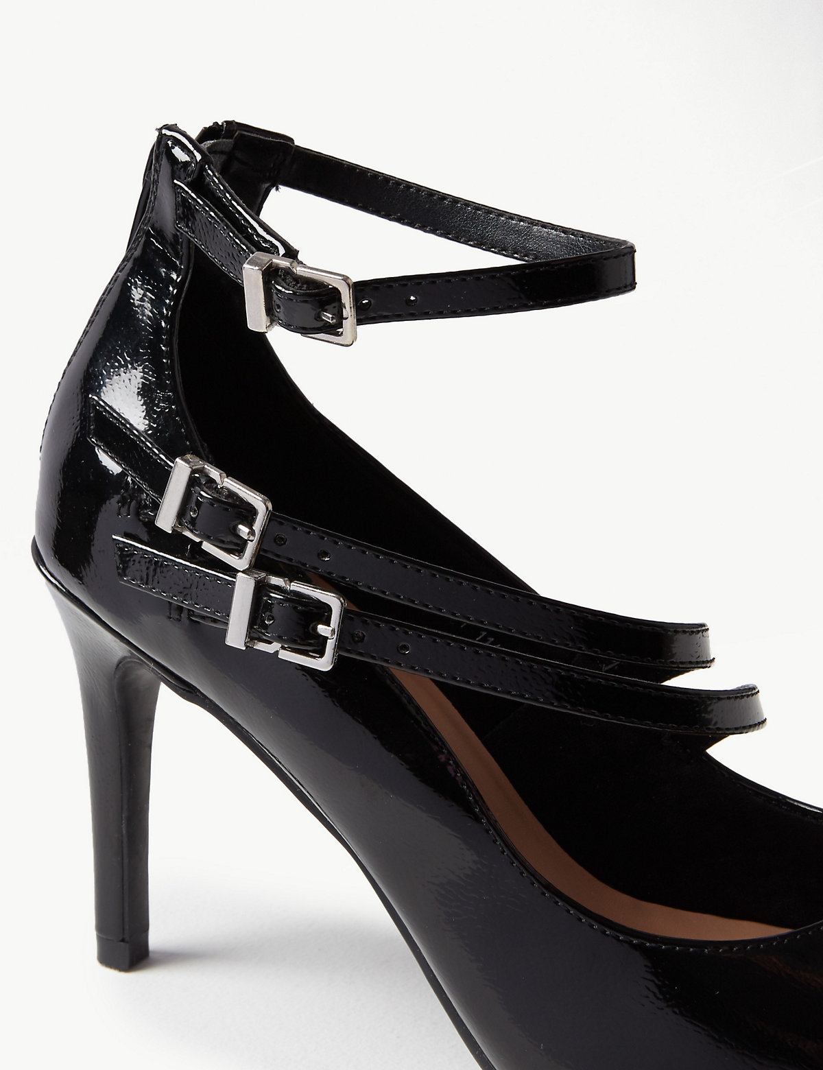 Stiletto Heel Multi Strap Pointed Court Shoes