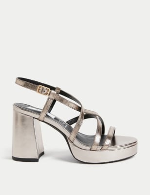 

Womens M&S Collection Metallic Strappy Platform Sandals, Metallic