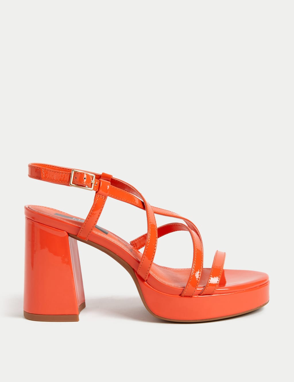 Metallic Strappy Platform Sandals image 1
