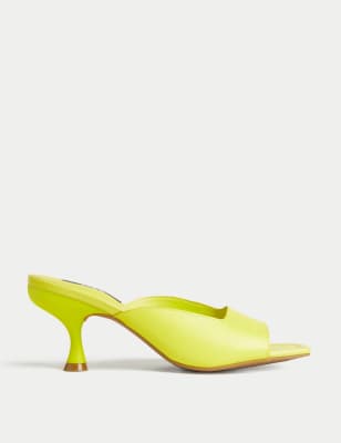 

M&S Collection Zapatos de piel con tacón kitten de ancho especialWomens - Lime, Lime