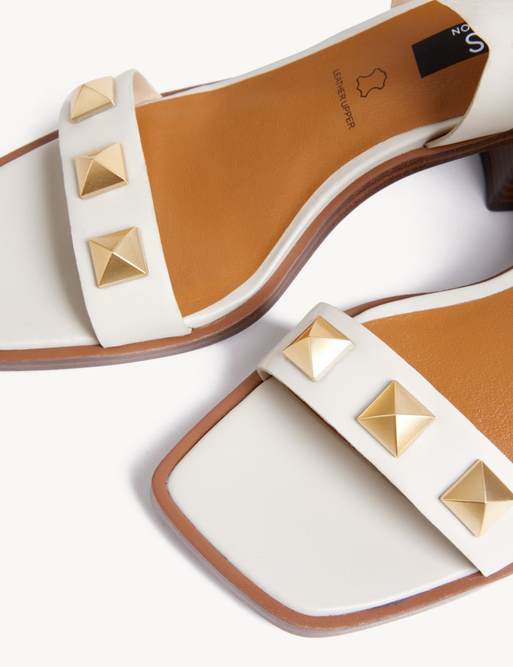 Leather Studded Block Heel Sandals image 2
