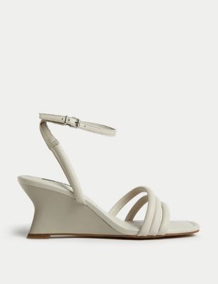 Buckle Strappy Wedge Sandals