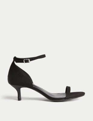 

M&S Collection Sandalias con tira en el tobillo y tacón kittenWomens - Black, Black