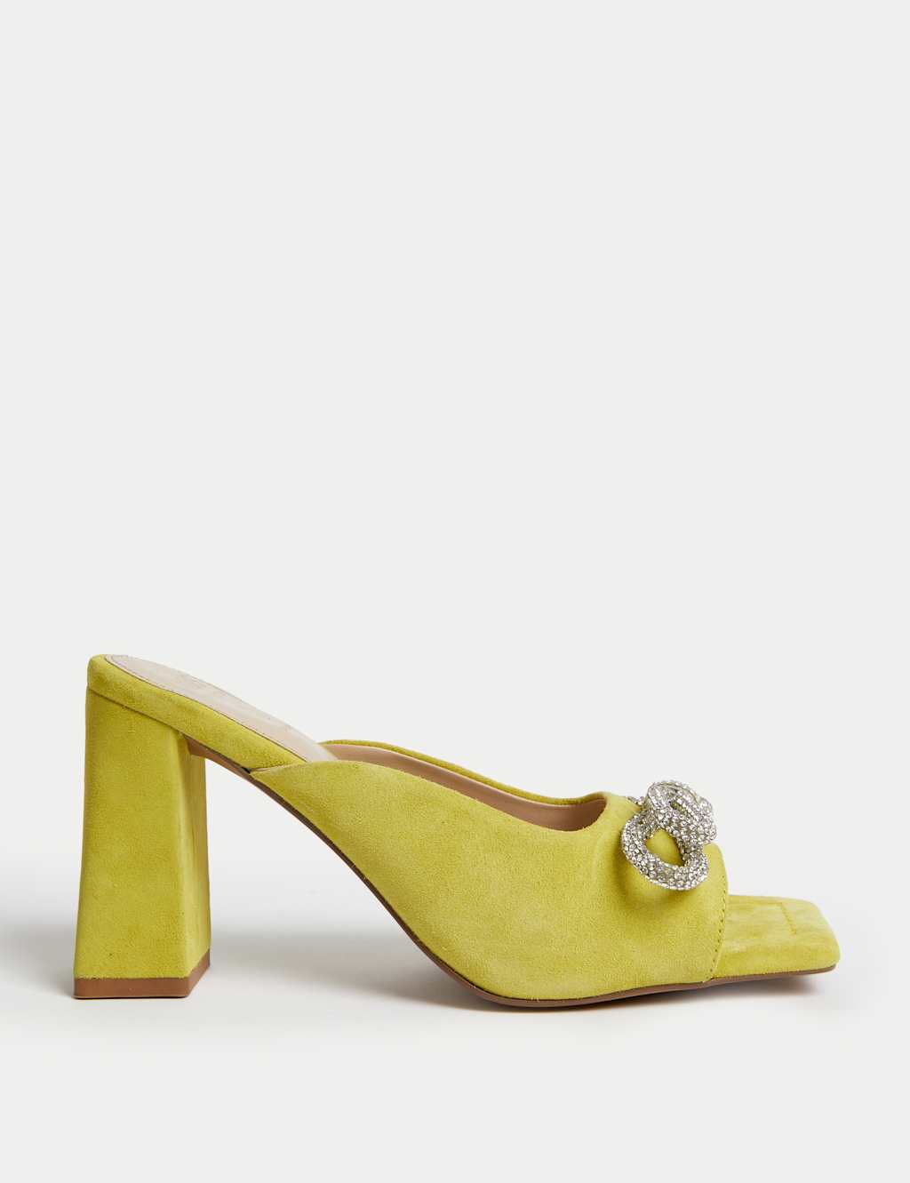 Suede Sparkle Block Heel Mules image 1