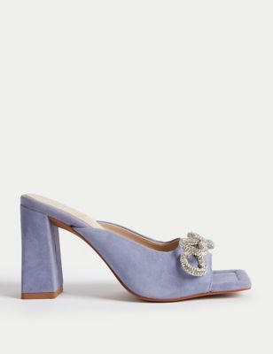 

Womens M&S Collection Suede Sparkle Block Heel Mules - Lilac, Lilac