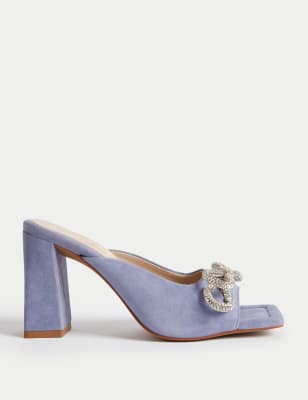 

M&S Collection Zapatos de ante con tacón en bloque con brillosWomens - Lilac, Lilac