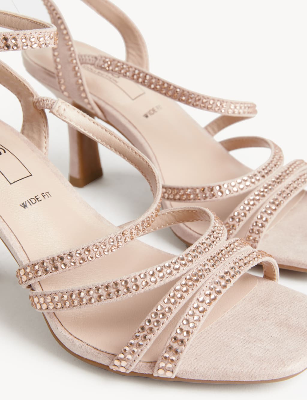 Wide Fit Sparkle Kitten Heel Sandals Mid image 2