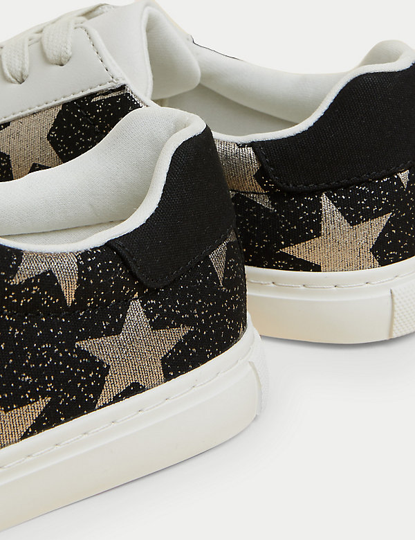 Lace Up Star Print Trainers - SA