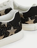 Lace Up Star Print Trainers