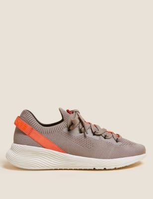 

Womens GOODMOVE Knitted Lace Up Trainers - Mink Mix, Mink Mix