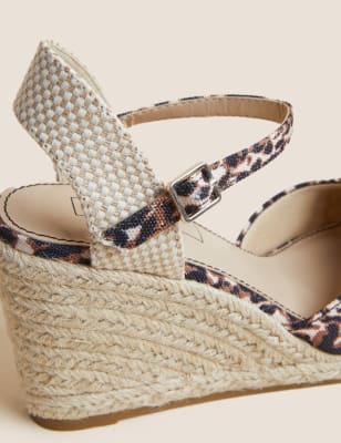 leopard print espadrilles wedges