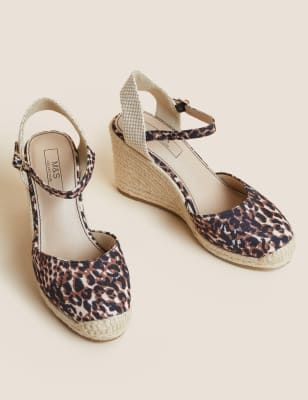 leopard print two strap sandals