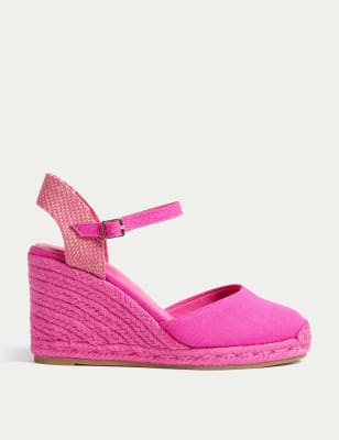 Dalset laten vallen klassiek Espadrilles met sleehak, enkelbandje en gesp | M&S NL