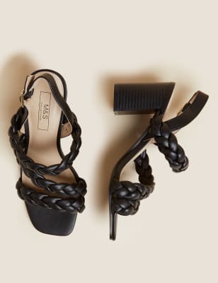 

M&S Collection Sandalias con tacón en bloque tejidasWomens - Black, Black