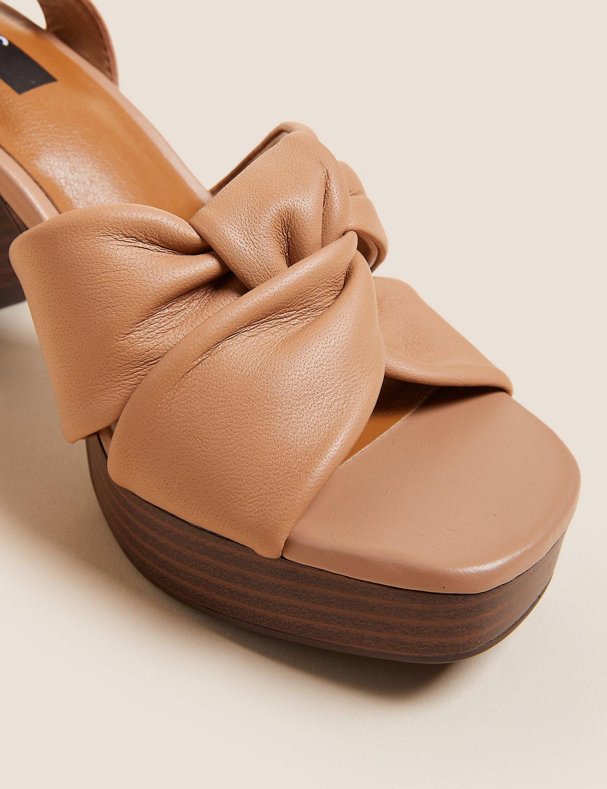 Leather Knot Platform Sandals