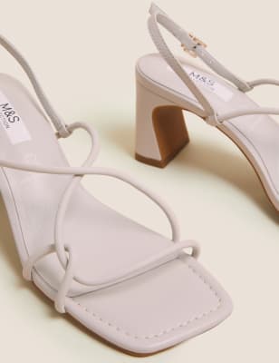 

Womens M&S Collection Leather Ankle Strap Statement Sandals - Ivory, Ivory