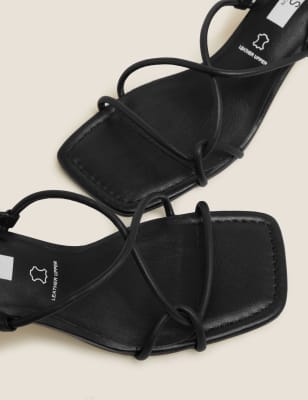 

Womens M&S Collection Leather Ankle Strap Statement Sandals - Black, Black