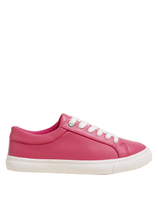 

Womens M&S Collection Lace Up Eyelet Detail Trainers - Pink, Pink