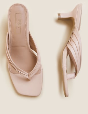 

Womens M&S Collection Kitten Heel Flip Flop Mules - Blush, Blush