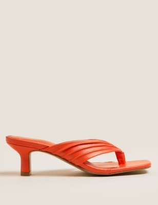 Orange kitten heel discount sandals