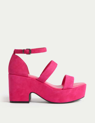 Party Wear Pink Back Strap Wedges heels for ladies at Rs 490/pair