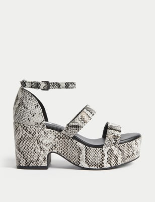 

M&S Collection Sandalias de piel con tiras y plataformaWomens - Grey Mix, Grey Mix