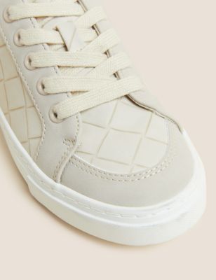 

Womens M&S Collection Lace Up Weave Detail Trainers - Light Beige Mix, Light Beige Mix