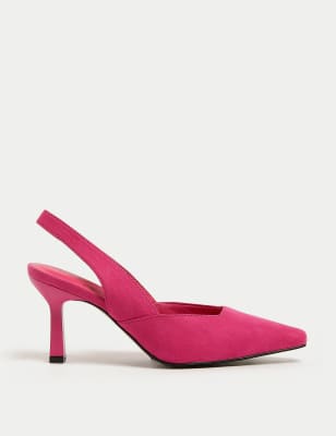 

Womens M&S Collection Stiletto Heel Pointed Slingback Shoes - Cerise, Cerise