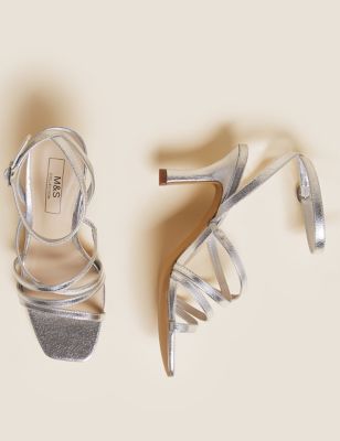 

Womens M&S Collection Strappy Open Toe Stiletto Heels - Silver, Silver