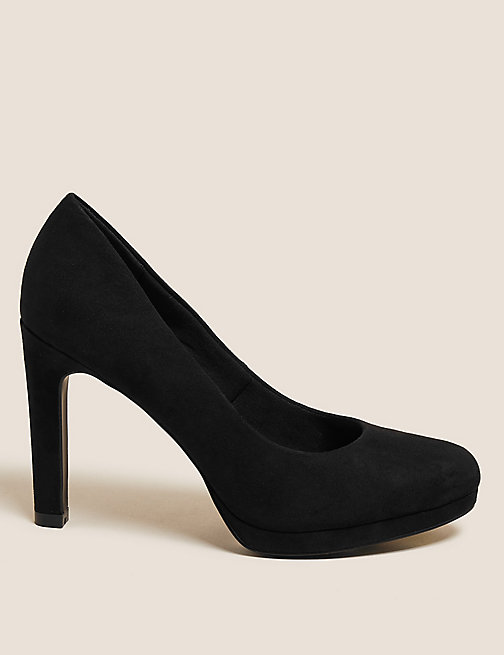 Marks And Spencer Womens M&S Collection Platform Stiletto Heel Court Shoes - Black, Black